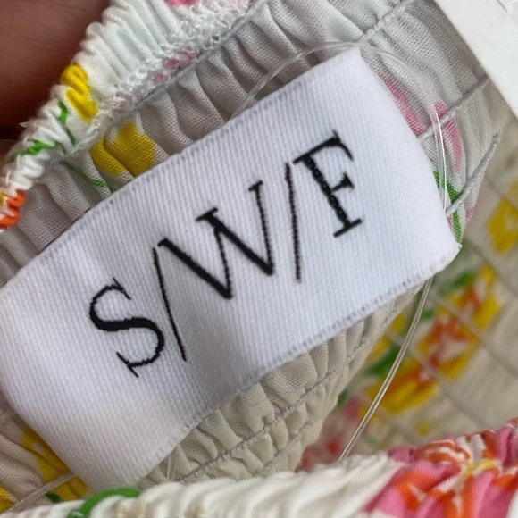 S/W/F Shirred Floral Print Halter Sleeveless Tiered Garden Party Dress Sz M NWT - Picture 12 of 13